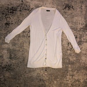 Express White Button Up Three Quarter Sleeve Cardigan size Small